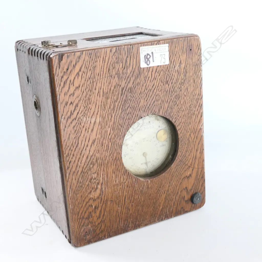 RACING PIGEON RECORDING TIME CLOCK c.1919 by PLASSCHAERT FRÈRES, BELGIUM. 245 X 170 X 200mm Image 1++